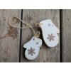 WoodenLove Rukavičky biele Rozmery: 9,5x6 cm a 8x5,8 cm