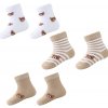 BE SNAZZY Dojčenské ponožky 3 páry medvedíky Be Snazzy 6 - 9 mesiace 0 - 3 mes. Béžové