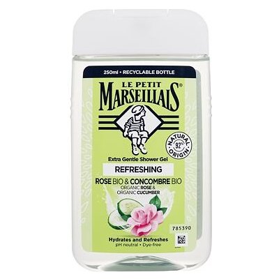 Le Petit Marseillais Extra Gentle Shower Gel Bio Rose & Bio Cucumber osvěžující sprchový gel 250 ml unisex