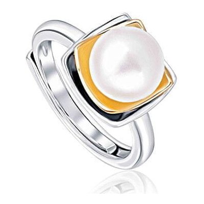 JwL Luxury Pearls Bicolor strieborný prsteň s pravou perlou JL0623