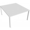 Hobis Pracovný stôl Uni, zdvojený, 140x75,5x160 cm, biela/biela