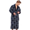 Modrý kostkovaný luxusní župan pro muže - Extra froté Poseidon 1ZF3066 modrá XXL + První výměna zboží zdarma.