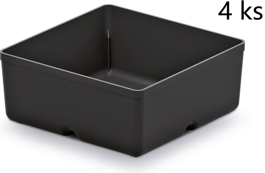 PlasticFuture Set 4 Unite box 11x11x11,2 cm černý