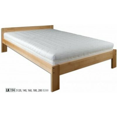 Drewmax Dřevěná postel 120x200 buk LK194 (Barva dřeva: Gray)