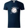 Baseball lopta v triku - Tričko z organickej bavlny - L ( Tmavomodrá (veľmi tmavá - skoro čierna) )