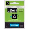 Dymo D1 45811, S0720910, 19mm x 7m, biela tlač / čierný podklad, originálna páska