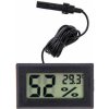 Digitálny senzor teploty s displejom rôzne typy - Čierny so senzorom vlhkosti + kábel