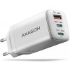 AXAGON ACU-DPQ65W, GaN nabíjačka do siete 65W, 3x port (USB-A + dual USB-C), PD3.0/QC4+/PPS/Apple, biela