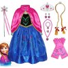 Detské dievčenské šaty Anna Ľadové Kráľovstvo a doplnky 100 - 140 120 cm
