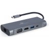 Gembird USB-C 7v1 multiport USB 3.0 + HDMI + VGA + PD + čítačka kariet + stereo audio A-CM-COMBO7-01