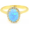 MYRO Prsteň zo žltého zlata - Ovál s modrým opálom