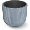 Prosperplast sivý plastový kvetináč s vložkou Milly 24x20 cm