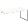 Pracovný stôl UNI O, k pozdĺ. reťazeniu, 160x75,5x80 cm, biela/sivá