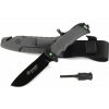 Ganzo Knife G8012V2-GY nôž do prírody 11,3 cm, čierno-šedá, ABS, guma, plastové puzdro, kresadlo