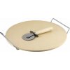 Pronett Pizza set - kameninový podnos 33 cm + krájač