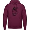 AWDis Hoodie Mikina - Pivo pre vyvolených - Purpurovočervená - XXL - Pánske