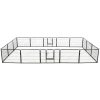 vidaXL Ohrádka pre psov so 16 panelmi, oceľová 60x80 cm čierna 275492