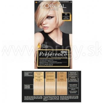 L'Oréal Féria Préférence P 92 veľmi svetlá blond dúhová