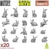 Green Stuff World 3D Printed Set Rabbits – 3D tlačenie králiky (20 ks)