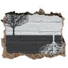Díra 3D fototapeta nástěnná Stromy na stenu 95x64 cm