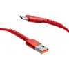 Sturdo mobilNET Kábel USB na Type-C dĺžka 1m, 3A, pletený - KAB-0235-USB-TYPEC Farba: červený