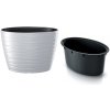 Prosperplast Oválny kvetináč s vložkou Maxe biely 58,5cm