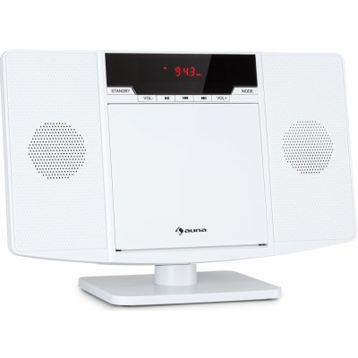 Auna V14.2, vertikálny stereo systém, CD, FM tuner, BT, USB, AUX (MCD6-V-14.2 WH)