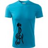 Husľový kľúč gitara - Pánske tričko Fantasy športové - L ( Svetlý tyrkys )
