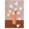 Plagát 50x70 cm White Flowers in Striped Vase – Frankie Penwill – The Poster Club
