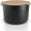 Eva Solo Kameninová dóza na soľ Black / Oak 400 ml