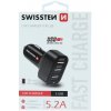 Adaptér do auta Swissten 3x usb 5,2A čierný