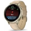 Garmin VENU 4 - 41mm, Beige/ Lunar Gold + Leather (010-03013-03)