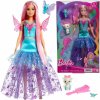 Mattel Barbie malá sada Zberateľská bábika a Touch of Magic, ružovlasá víla + maznáčikovia a doplnky