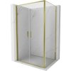 MEXEN/S - Exo sprchovací kút dvere krídlové 90 x 75, transparent, zlato 814-090-075-50-00