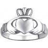 Ligot Dámsky celostrieborný prsteň CLADDAGH Veľkosť prsteňa: 63