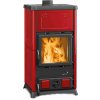 NORDICA Fedora bordó - krbová kamna, výkon 4 - 12 kW, černý smalt / keramika bordó