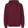 NEUTRAL O 63301 / Pánska mikina s kapucňou z bio bavlny - bordeaux XXL
