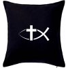 Ježíšova ryba - Vankúš 50x50 - 50x50 - Vrátane výplne ( Čierna )