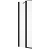 RONAL DIVERA BLACK D22FF ATYP 20 - 60cm prídavná pevná bočná stena v rovine, profil čierny matný - 87 – sklo matné Screen