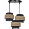 Candellux Twin závesné svietidlo 3x40 W čierna-drevená-hnedá 33-17901