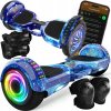 Elektrický dvojkolesový skateboard Retoo hoverboard, reproduktory, chrániče