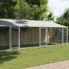 Shumee Klec pro psy se střechou a dvířky šedá 800 x 200 x 200 cm