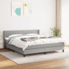 Box spring postel s matrací světle šedá 180 x 200 cm textil Šedá 3129889