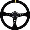 Športový volant WRC čierny semiš 350 mm (červený steh)
