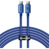Baseus CAJY000703 Crystal Shine Series Dátový Kábel USB-C - USB-C 100W 2m Blue