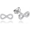 MINET JMAS0187SE00 - Strieborné náušnice INFINITY s bielymi zirkónmi