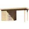 KARIBU HOLZTECHNIK Drevený domček KARIBU SCHWANDORF 3 + prístavok 240 cm (77738) natur LG3891