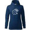 Hádzaná lopta ruka - Mikina dámská Cape s kapucí - XL ( Polnočná modrá )