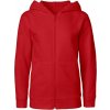 NEUTRAL O 13301 / Detská mikina na zips s kapucňou z bio bavlny - red 128-134
