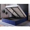 Čalúnená posteľ s úložným priestorom 160x200 TOP Line 7 Tmavomodrý Velvet